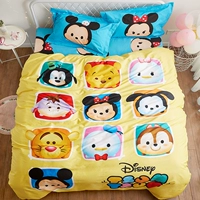 Bộ đồ giường trẻ em Disney cotton bộ bốn bộ khăn trải giường hoạt hình bộ bông Mickeyini ba mảnh - Bộ đồ giường bốn mảnh mẫu chăn ga gối đệm đẹp