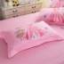 Công chúa Barbie Girl nhám một gia đình bốn giường bông trẻ em phim hoạt hình ba mảnh khăn trải giường chăn Mikasa - Bộ đồ giường bốn mảnh