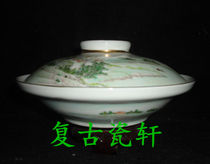 Jingdezhen factory goods porcelain light crimson color hand-painted landscape figures cover Bowl and joint plate practical collection