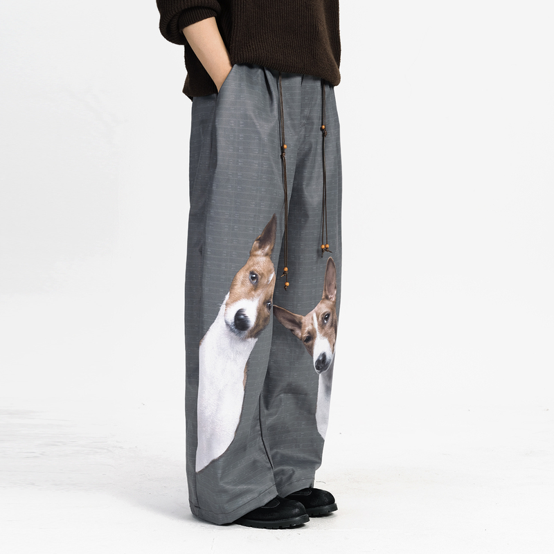 Ixoh Puppy American-Style Scimitar Casual Pants Unisex Autumn Spring 2026 New Youth Loose Wide-Leg Trousers