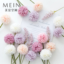 Simulation flower ping pong chrysanthemum small tea rose vanilla spike dandelion fake flower decoration silk flower Flower Art living room table decoration