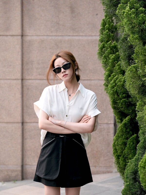 Sdeer New Product Saint Dior 2025 Summer Fashion Lapel Letter Print Loose Short-Sleeved Shirt S25280417