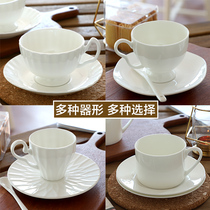 Tasse à café et soucoupe en porcelaine blanche pure tasse à café de bureau logo personnalisé imprimé tasse en céramique avec soucoupe et cuillère