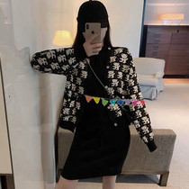 Japan SLY 21 spring new womens Korean version of small black dress knitted dress sweater two-piece dress