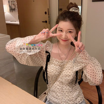 Japan SLY Spring Summer New Snow Textile Shirt Korean version of thin Loose Lace Jersey 100 Hitch-Point Blouse