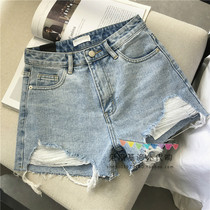 Japan SLY 21 Spring Summer Cowboy shorts women Holes Wool sidepants loose 100 Lap Pants Womens Pants Woman