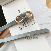 Japan BM Melville retro strap thin belt womens soft leather all-match two-layer cowhide small belt