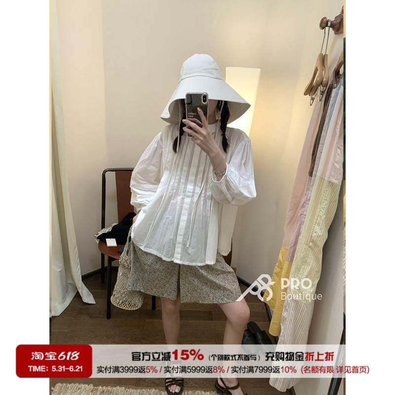 Pro Boutique Leon & Harper White Pleated Shirt 26 Spring/Summer Pro Boutique Leon & Harper White Pleated Shirt 26 Spring/Summer