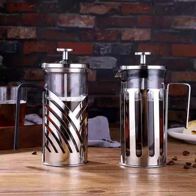 Stainless steel French filter press Coffee filter pot Dining room tea pot Convenient tea maker Flower tea pot Glass hand tea maker