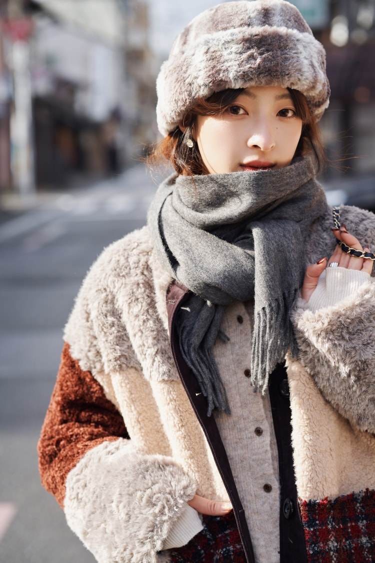 4色パッチワークファーコート | アウター | 冬物 | Sora-1729 sora