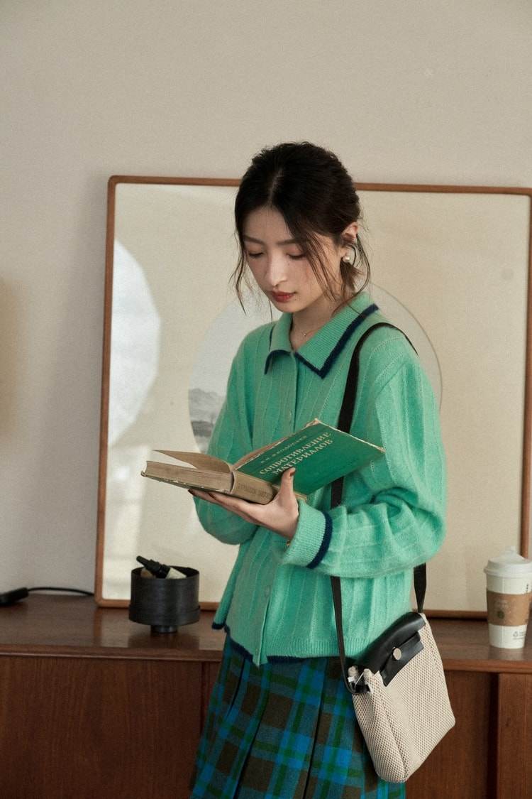 グリーンチェック コート スカート セットアップ|コート|スカート|春物