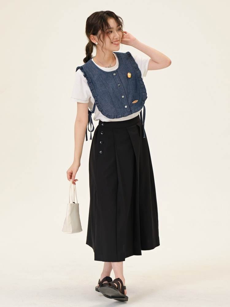 Fungus edge denim vest|Vest|Summer|Sora-921 - Shop sora-life