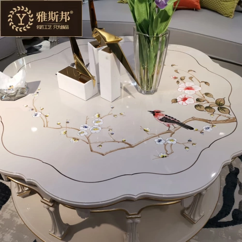 Американский стиль сплошной древесины Круглый круг гостиной несколько европейский журнальный столик маленький стол белый круглый круглый журнальный столик легкий роскошный чайный стол