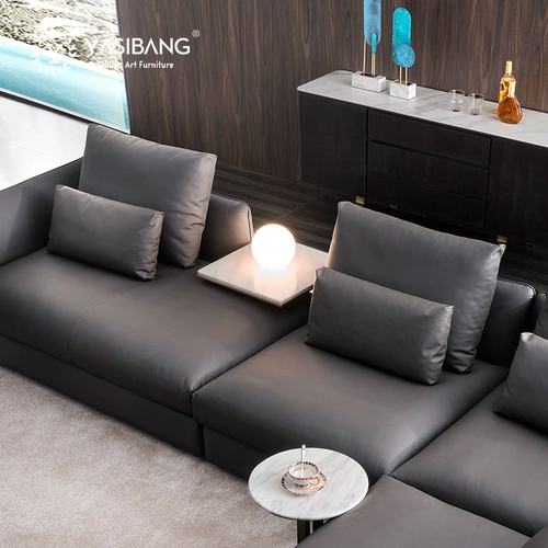 Современный кожаный минималистичный диван, воловья кожа