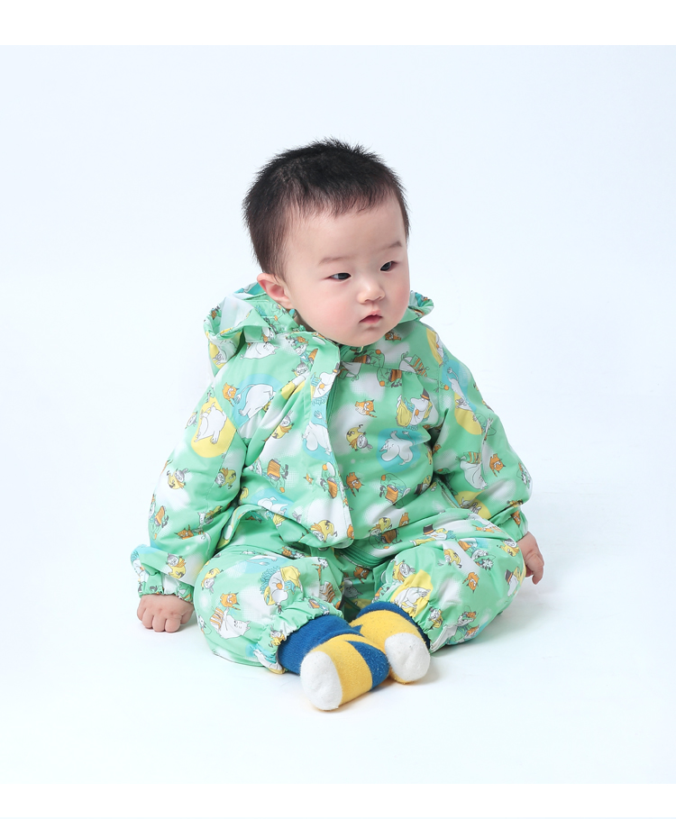 Quần áo trẻ em Moomin Quần áo ngoài trời Phần Lan bé trai và bé gái dính liền với quần áo trẻ sơ sinh chống thấm nước và áo gió shop quần áo trẻ em