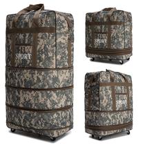 Oxford cloth duffel bag large capacity travel bag with wheel back pull luggage bag dual-purpose 158 air delivery bag