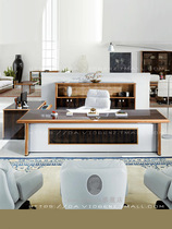  Boss desk office desk modern simple ebony paint Italian light luxury high-end atmosphere president table large desk