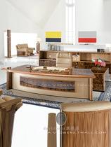  Italian Italian light luxury boss desk Office desk Modern minimalist president desk Atmospheric luxury solid wood baking paint