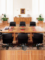  Group president small conference table Boss office conference table high-end solid wood paint Italy