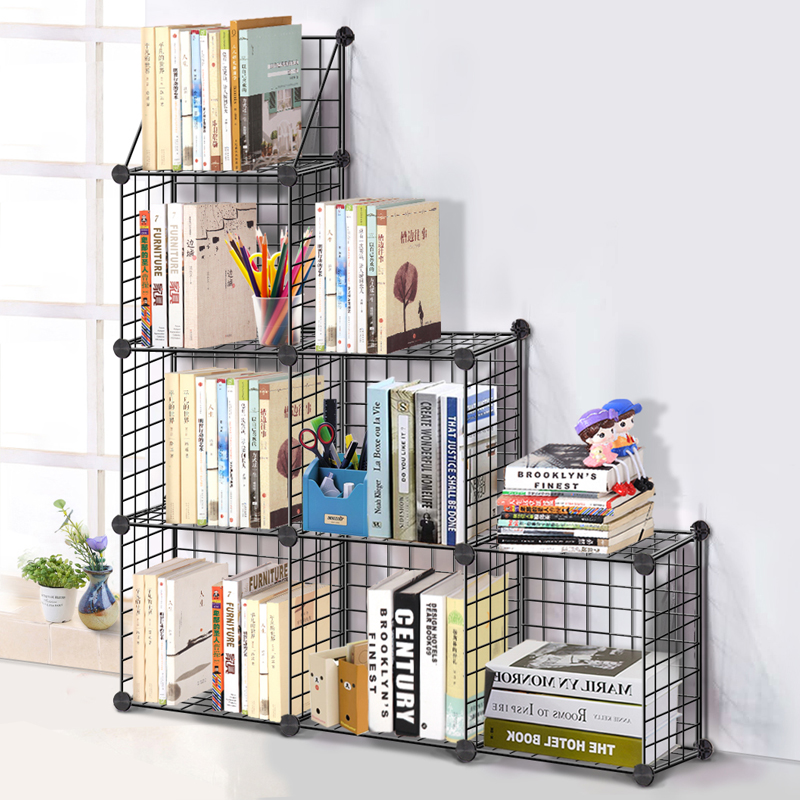Iron floor storage bookshelf students with simple desktop office dormitory children's room toy books storage shelf