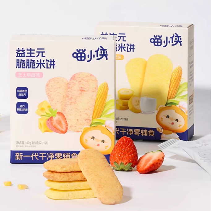 喵小侠益生元脆脆米饼儿童营养零食,送宝宝婴儿幼儿辅食食谱