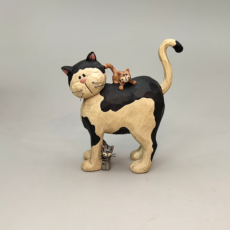 # 29806 Cow Cat Black and White Cat Fuli Bb Original Designer Resin Ornament Desktop Decoration Animal Cat