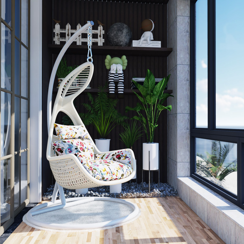 Outdoor Swing Set of Swing Chairs Patio Balcony Indoor home Basket Rattan Chair Seat Rocking Chair Mesh Red chair Cradle Chair