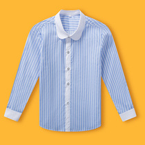 Boy white shirt long sleeve cotton child white shirt spring autumn performance CUHK child primary school uniforms beating undershirt