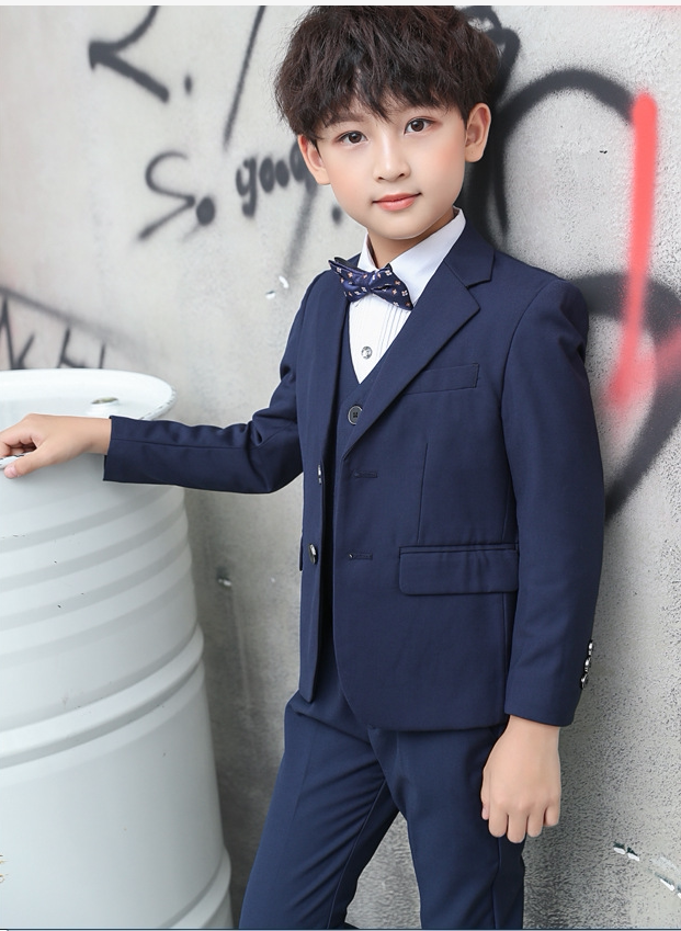 Children's small suit suit flower girl jacket host boy dress big boy baby boy suit three-piece suit