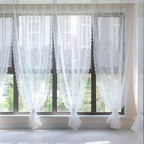 Korean embroidery air curtain waterfall curtain wearing Rod curtain water wave curtain lifting curtain white sand curtain Roman curtain yarn