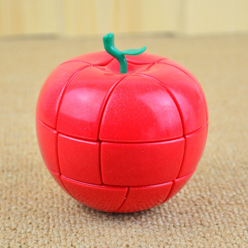 Apple Magic Cube color Cube Alien Three-order Red Adult Student Puzzle Toys Children Gift Intellectual Decompression