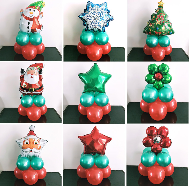 Christmas Balloon Pier Christmas Night Party layout decoration shopmall Balloon column road lead aluminum film