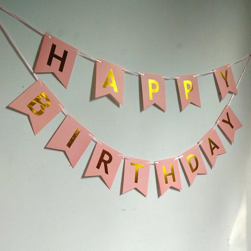 Children's birthday party Flag-hanging party Baby year-old paper strip Wedding Wedding room Wedding banquet event decoration