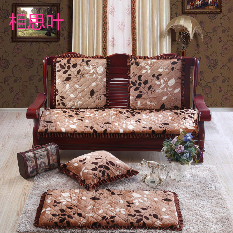 Đệm sofa gỗ gụ mùa đông dày sofa gỗ đệm chống trượt với đệm lưng ba ghế băng ghế đệm cho ghế gỗ