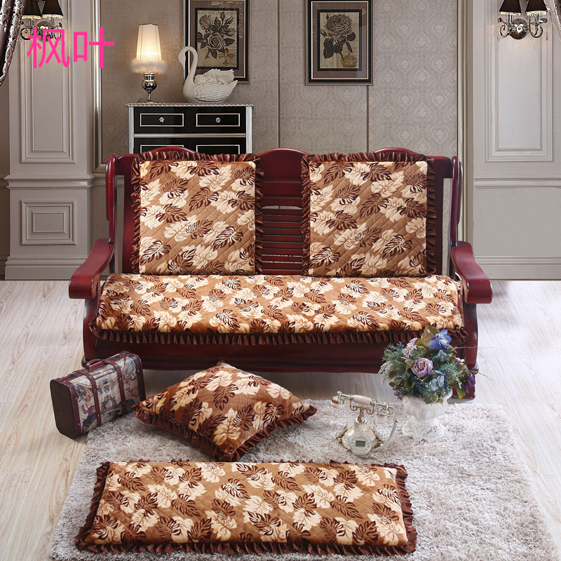 Đệm sofa gỗ gụ mùa đông dày sofa gỗ đệm chống trượt với đệm lưng ba ghế băng ghế đệm cho ghế gỗ