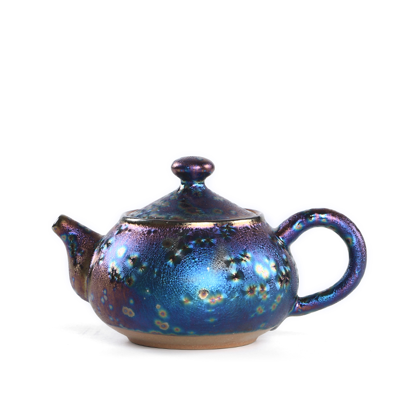 Construction of a kiln to change seven colors Xisch teapot ceramic Home Tianmu Glaze Oil Drop Utilitt Tea With Single Pot Day Style Tea 