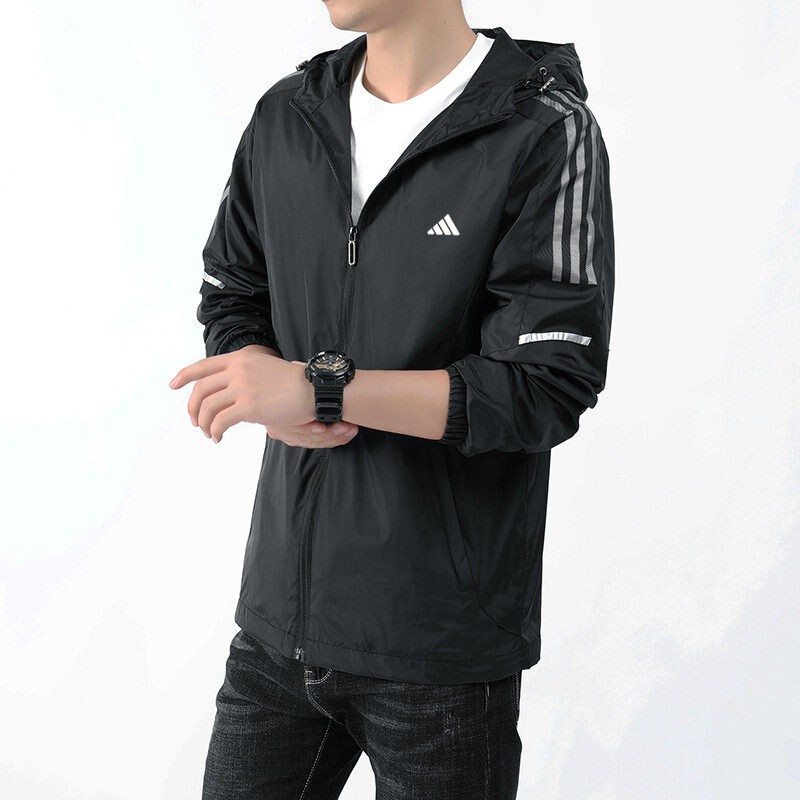 Autumn and Winter Brand New Style Jackets, Spring and Autumn Casual Sports Windbreakers, Men's and Women's Three-Stripe Fitness Jackets, Hooded Jackets