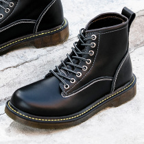 Martin Boots Help Tooling Boots Tide Desert Boots Inglén Wind Men Boots Winter Short Boots Korean Version 100 Hitch High Help Black