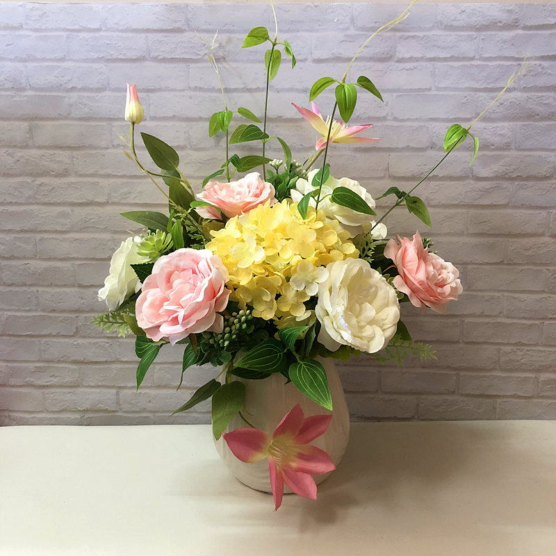 Usd 32 41 Simulation Potted Roses Hydrangea Art Flower Table