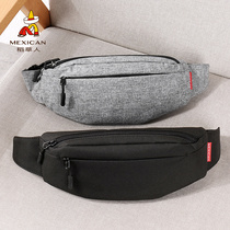 Scarecrow sports pocket male and small running mobile phone bag light canvas skewed bag students recreation machine can breast bag