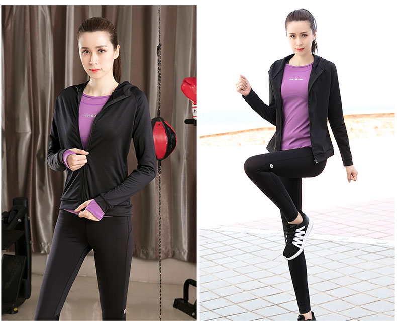 Quần áo tập yoga mùa thu đông 2018 mới tập gym thể thao nữ chạy bộ nhanh khô chuyên nghiệp Yu Jia thảm tập yoga định tuyến