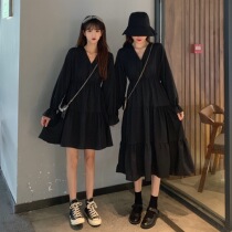 200 catty pregnant womens autumn clothing Fat mm Gats up the code new foreign air display slim and slim fit dress Dress Girlfriends Dress