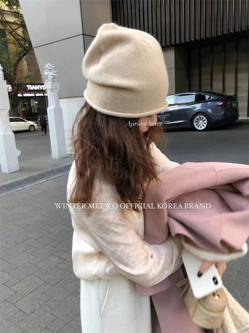 METWO wool hat women's 2021 autumn and winter outdoor cycling ear protection warm Korean style wool knit hat tide