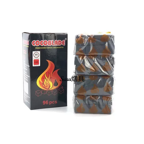 Аравийская вода -табачная кокосовая оболочка углярного бара -квадратная лопасть углеродного лезвия углеродное кокосовое уголь Полный комплект шиши