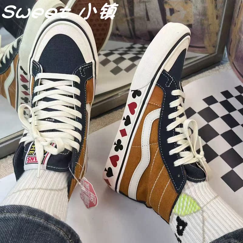 Vans Sk8-Hi Sf Classic High-Top Poker-Themed Sports Casual Skate Shoes Vn0A3Mv1K0F Vans Sk8-Hi Sf Classic High-Top Poker-Themed Sports Casual Skate Shoes Vn0A3Mv1K0F