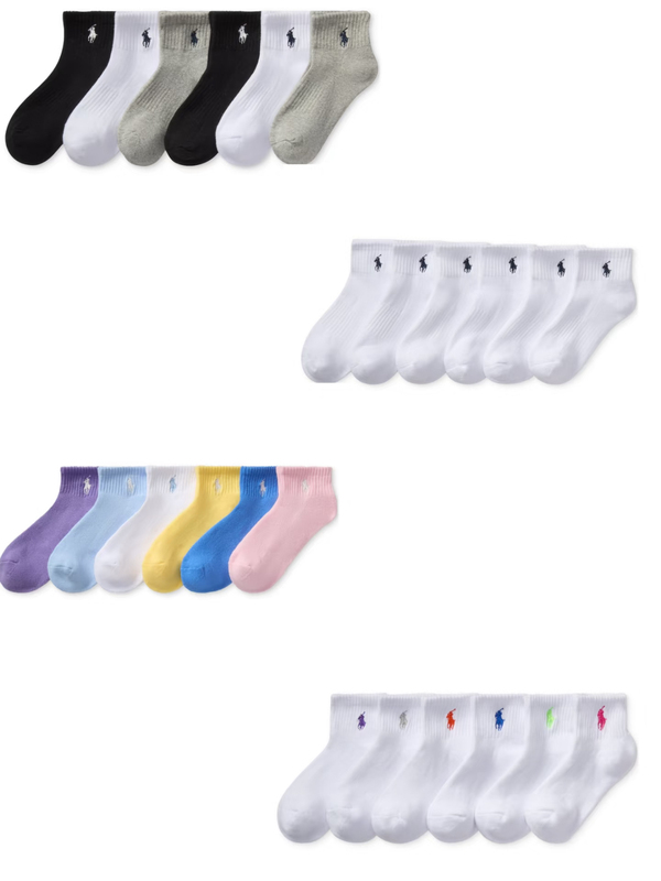 Authentic in Stock｜Ralph Lauren Socks, Mid-Calf, Children's Style, Adults Can Wear Them