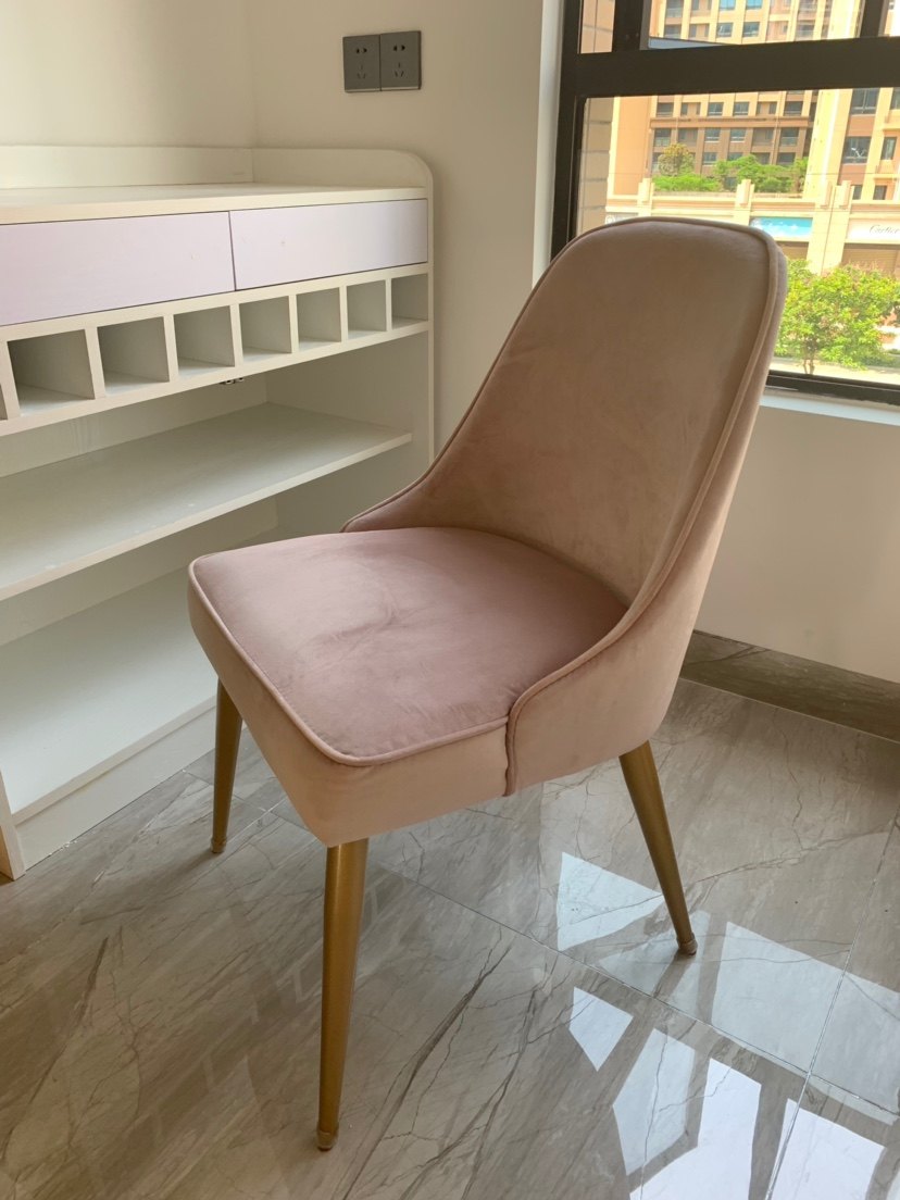 Nordic Chair Minimalist Modern Iron Art Light Extravagant Dining Chair Cloth Art Creative Dressy Chair Beauty-A stool gold mesh red chair