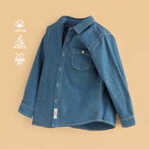 (New autumn) little tiger Patty childrens clothing boys denim shirt autumn clothing 2021 new childrens long sleeve shirt tide