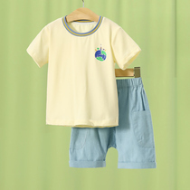Small Tiger Patti Child Short Sleeve Boy Suit Baby Summer Dress 2022 New Boy boy T-shirt Two sets