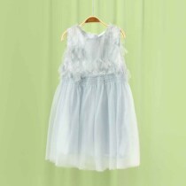 Little Tiger Patty Girl Dress Summer Korean version of little girl net gauze princess dress for children sleeveless back skirt